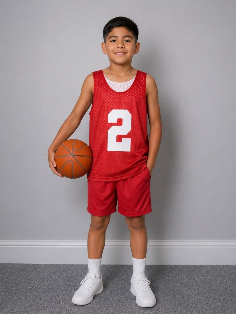 DICKS Reversible Basketball Practice Jersey Red White Small  Number 2